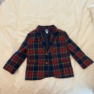 Janie and Jack Navy and Red Plaid Blazer - perfect Christmas tartan blazer!